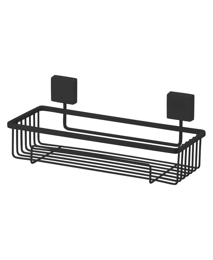 Suporte Porta Shampoo com Fixação Parafuso 28cm x 11 cm x 11cm Preto Fosco - Ela Decora