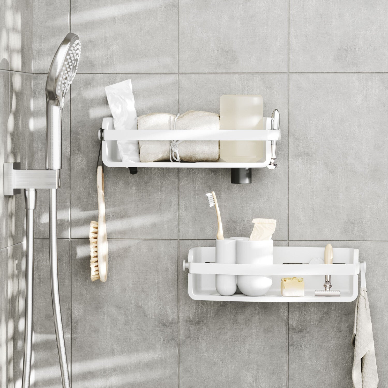 Suporte Porta Shampoo com Ventosa Branco - Ela Decora