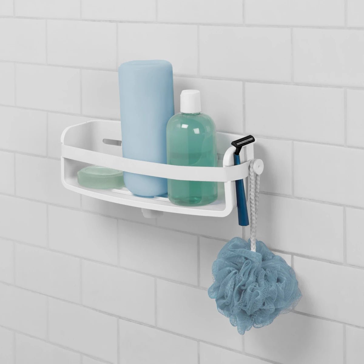 Suporte Porta Shampoo com Ventosa Branco - Ela Decora