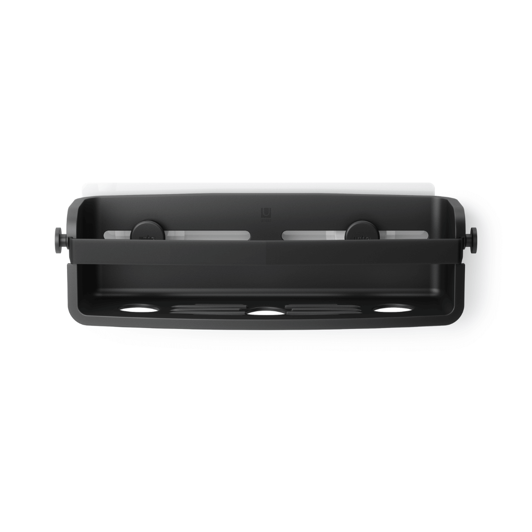 Suporte Porta Shampoo Fixação Adesivo Preto 33cm - Ela Decora