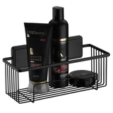 Suporte Porta Shampoo Fixação por Adesivo Preto Fosco 28cm - Ela Decora