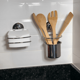 Suporte Talheres e Utensílios Com Ventosa Cromado - Ela Decora