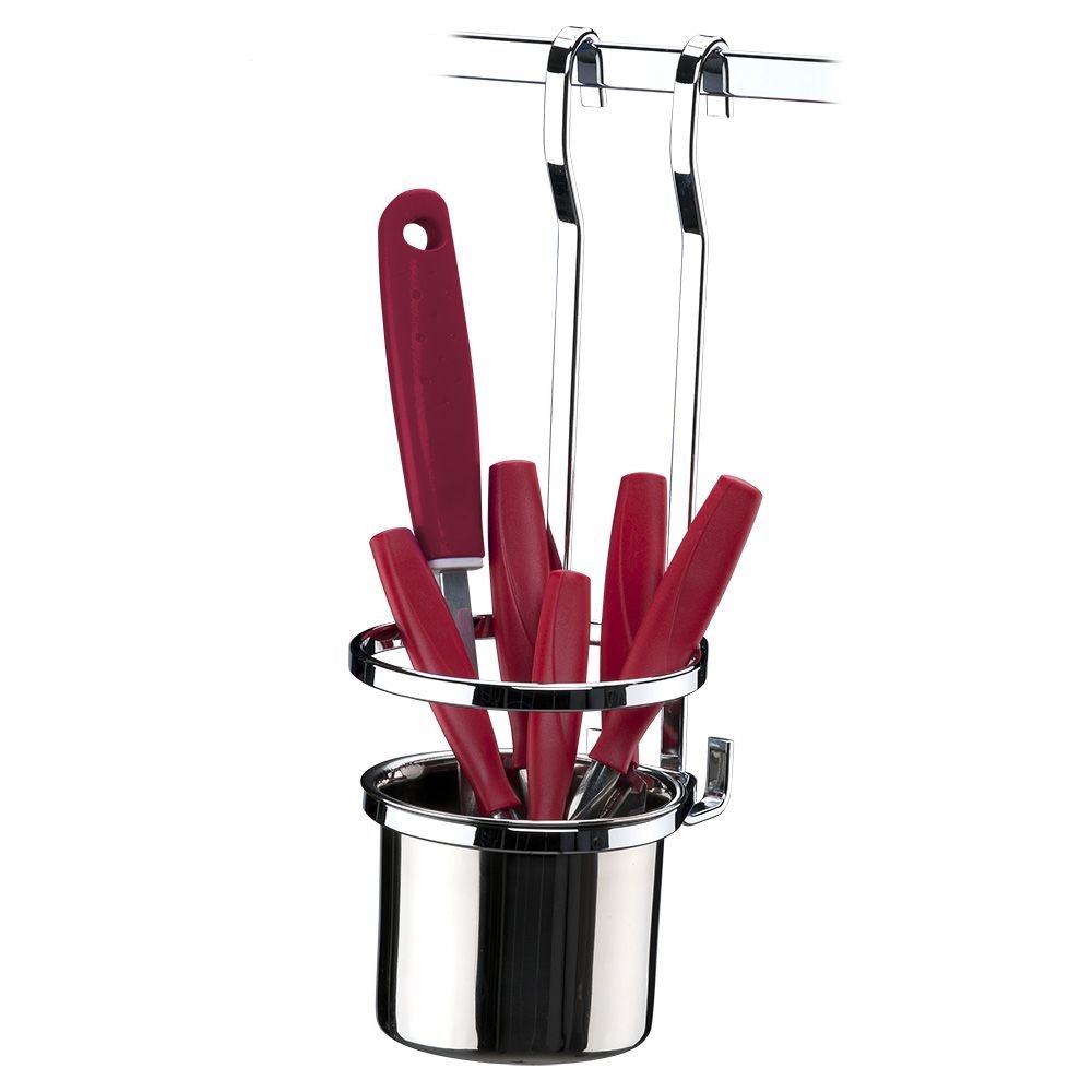 Suporte Talheres e Utensílios Para Barra Cromado - Ela Decora