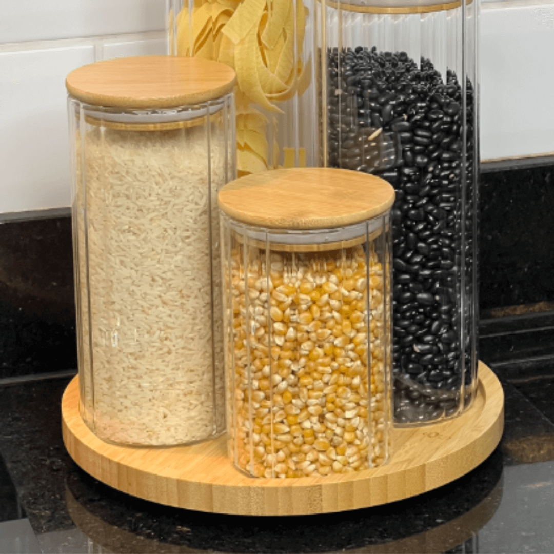 Tábua com Base Giratória em Bambu Ecokitchen 35cm - Ela Decora