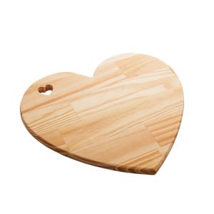 Tábua de Madeira Coração Pinus 33cm - Ela Decora