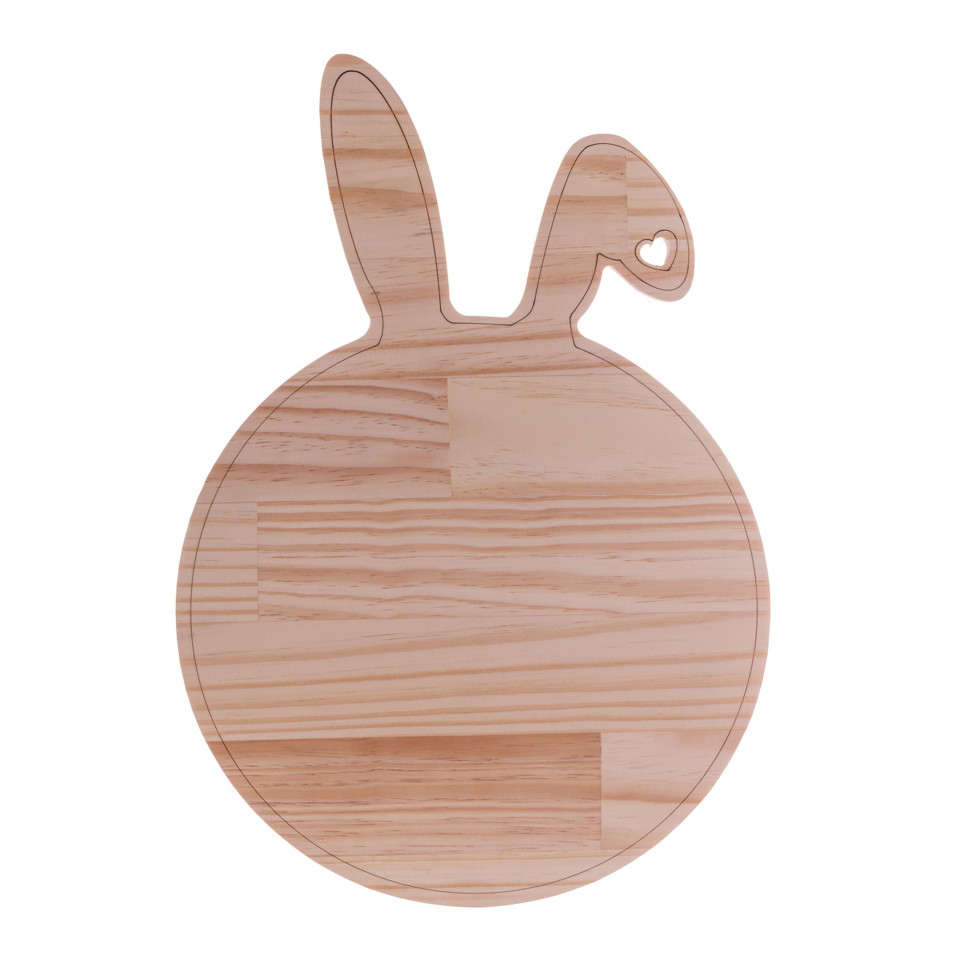 Tábua de Madeira Pinus Páscoa Coelho 43cm x 30cm x 2cm - Ela Decora