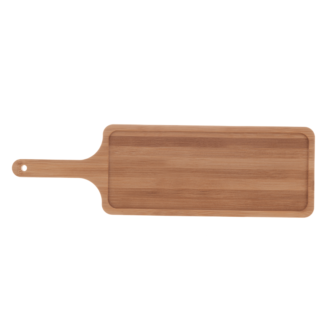 Tábua Para Servir em Bambu com Cabo 32cm x 14cm - Ela Decora