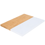 Tábua Retangular em Bambu e Mármore 31cm - Ela Decora