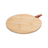 Tábua corte redonda bambu natural ângulo perspectiva produto