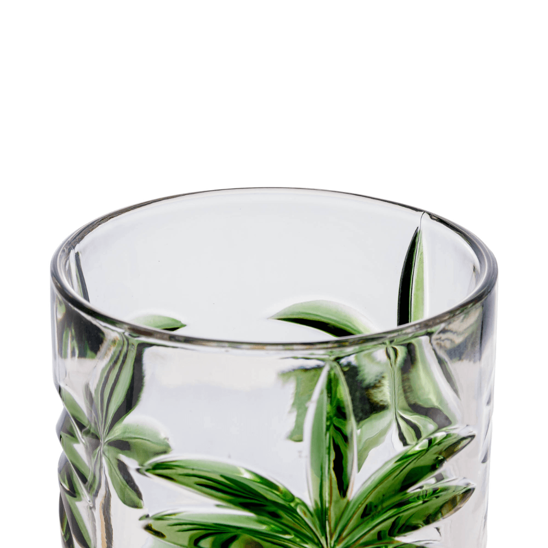 Taça Cristal De Chumbo Palm Tree Handpaint 450ml - Ela Decora
