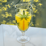 Taça Cristal De Chumbo Palm Tree Handpaint 450ml - Ela Decora