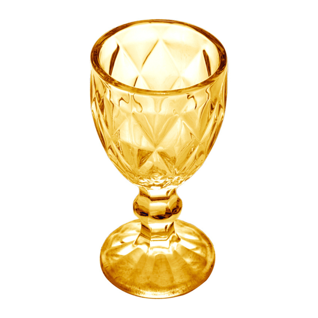 Taça de Licor de Vidro Diamond Âmbar 50ml - Ela Decora
