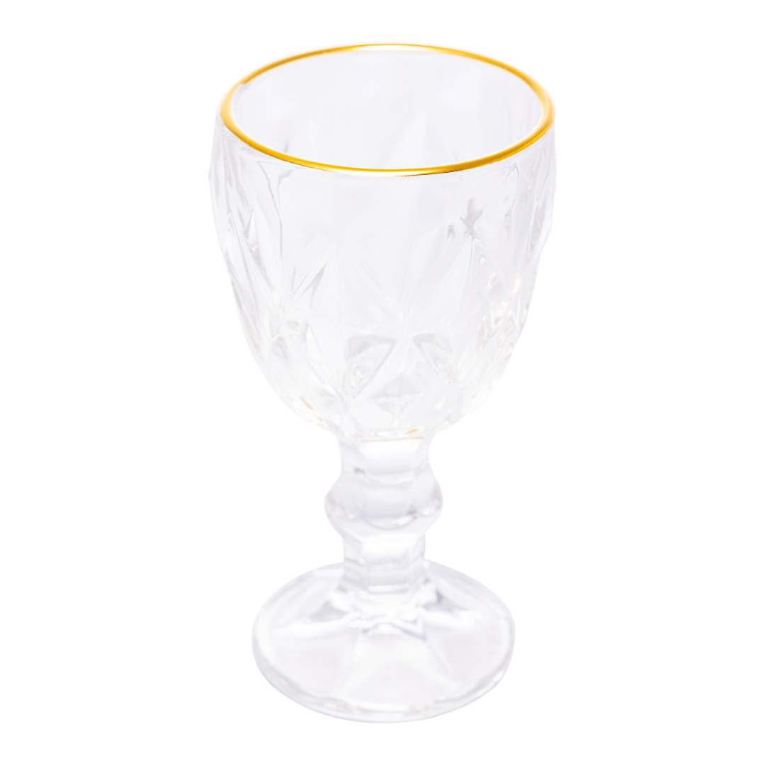 Taça de Licor em Vidro com FIo de Ouro Diamond 50ml - Ela Decora