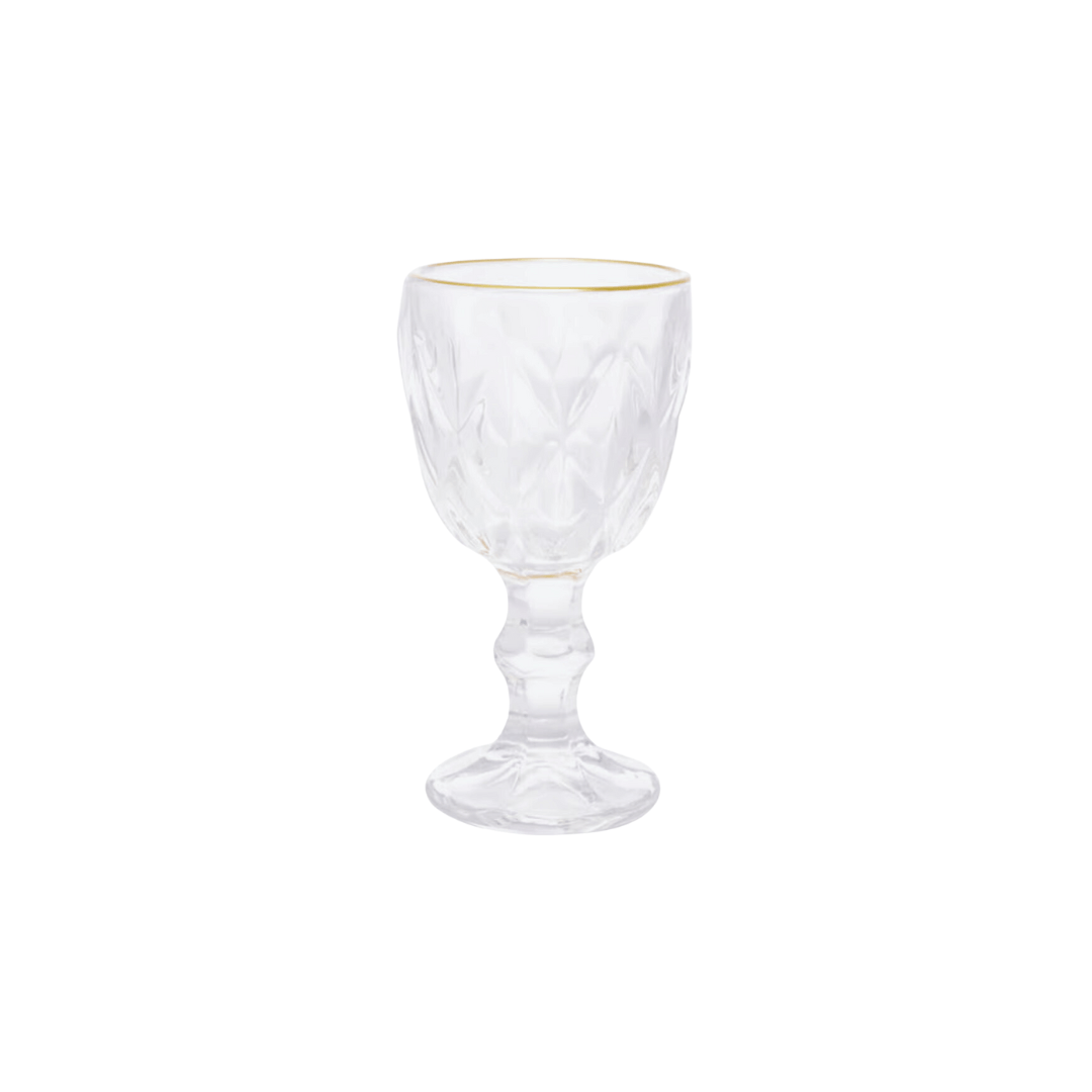 Taça de Licor em Vidro com FIo de Ouro Diamond 50ml - Ela Decora