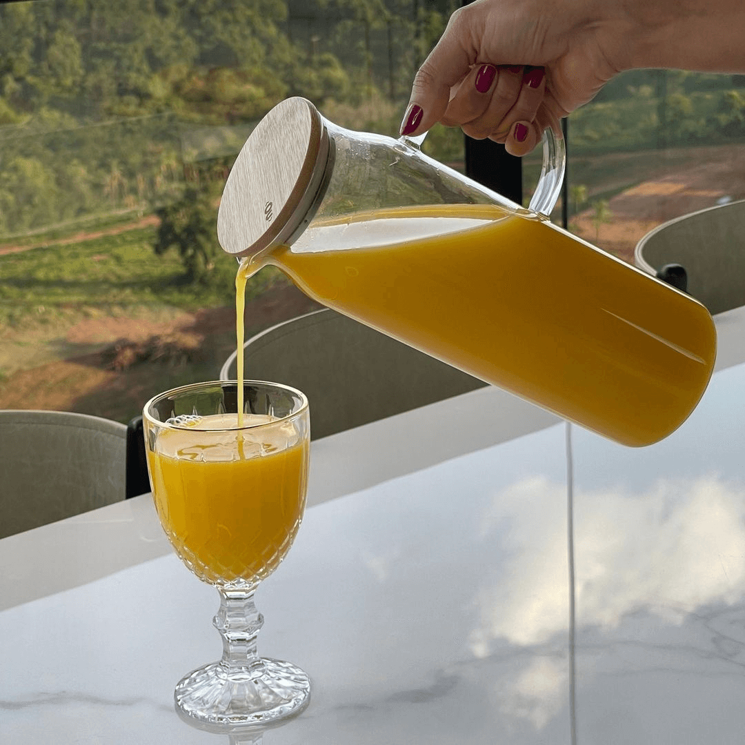 Taça de Vidro Para Água Com Fio de Ouro Greek - 345ml - Ela Decora