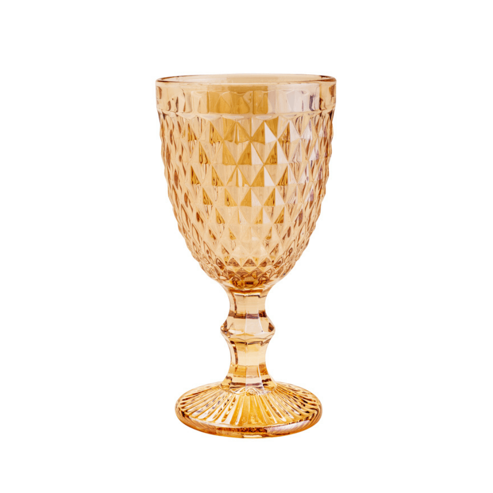 Taça Para Água Bico De Abacaxi Vidro Âmbar - 325ml - Ela Decora
