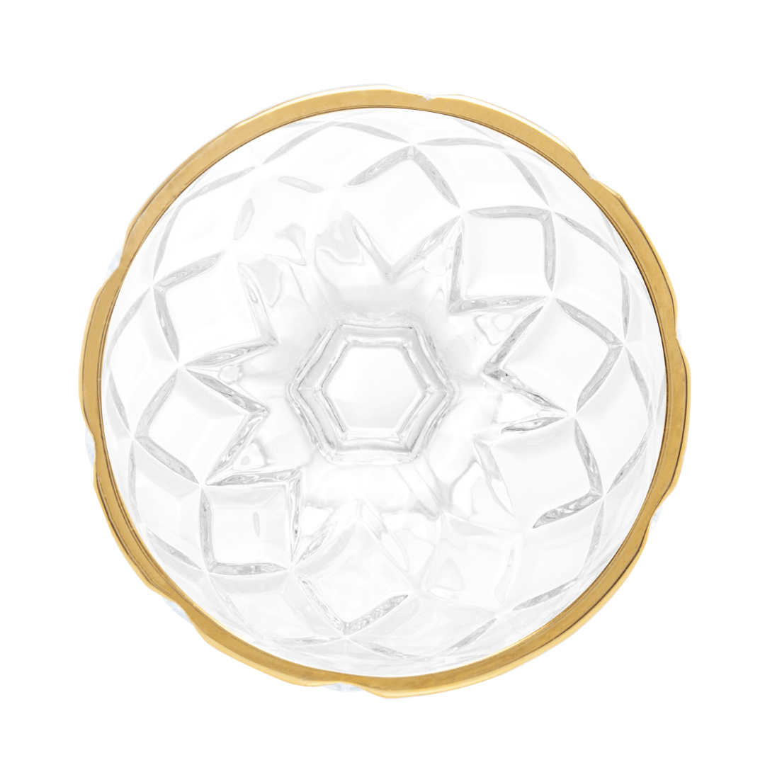Taça para Sobremesa de Vidro com Fio de Ouro Deli Diamond 170ml - Ela Decora