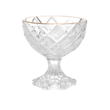 Taça para Sobremesa de Vidro com Fio de Ouro Deli Diamond 170ml - Ela Decora