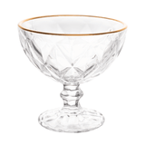 Taça para Sobremesa de Vidro com Fio de Ouro Diamond 250ml - Ela Decora