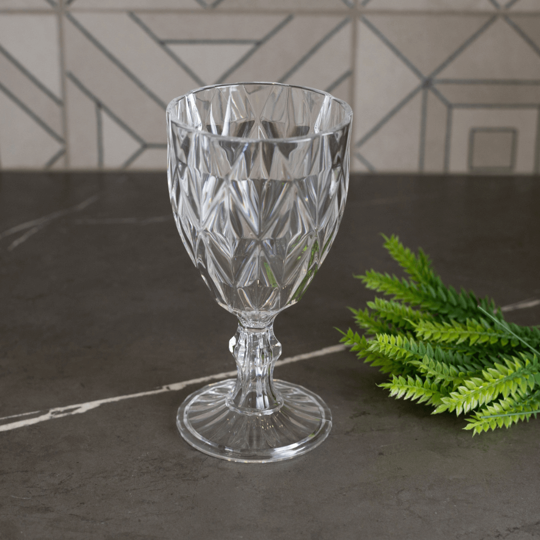taça para água e sucos diamante transparente de vidro