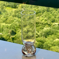 Taça Copo para Champanhe Vidro com Base Esfera Transparente e Âmbar 250ml