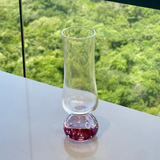 Jogo 6 Taças Champanhe Base Esfera Rosa e Transparente 240ml