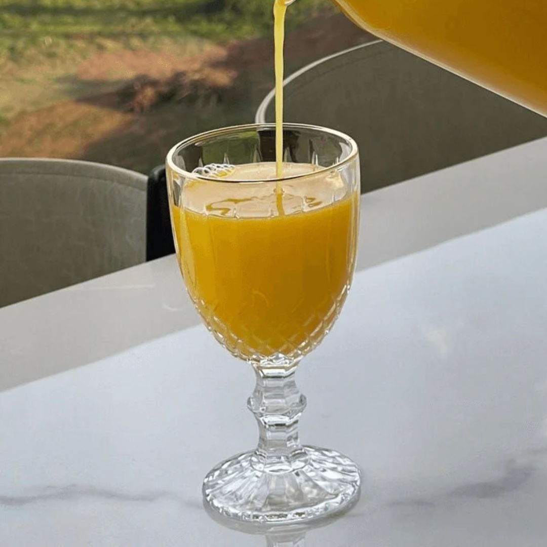 Taça de Vidro Para Água Com Fio de Ouro Greek - 345ml