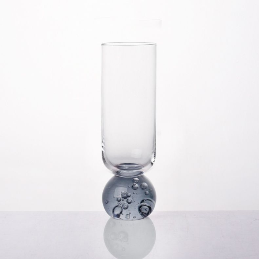 Taça de Vidro Transparente e Cinza 250ml