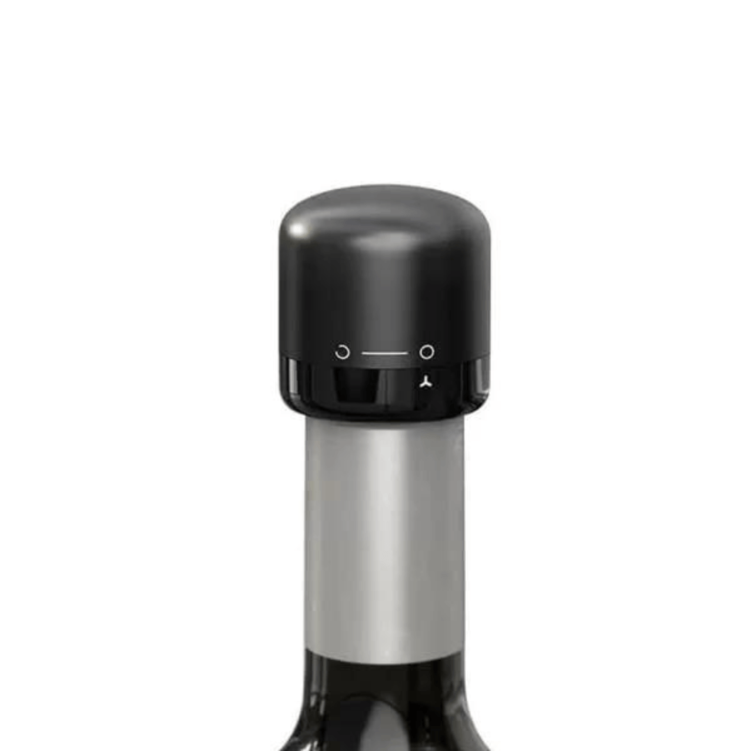 Tampa de Pressão para Vinho Barplay em ABS e Silicone com Trava Preta 4cm - Ela Decora
