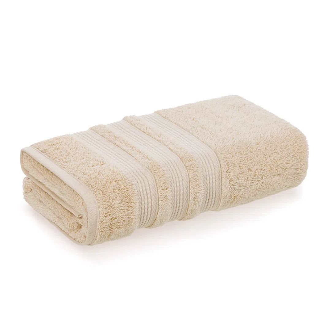 Toalha de Banho Suprema em Algodão Bege 1,40m x 70cm Macio Karsten - Ela Decora