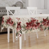 Toalha de Mesa Flores Natal Retangular 8 Lugares 260cm - Ela Decora
