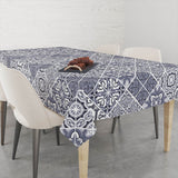 Toalha de Mesa Retangular Azulejo Azul 200 x 140 - Ela Decora