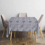 Toalha de Mesa Retangular Azulejo Azul 200 x 140 - Ela Decora