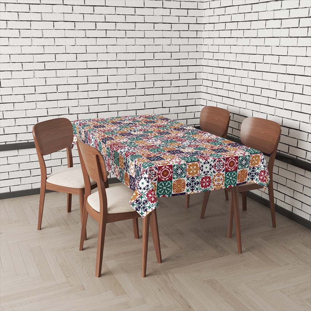 Toalha de Mesa Retangular Azulejo Colorido 200 x 140 - Ela Decora