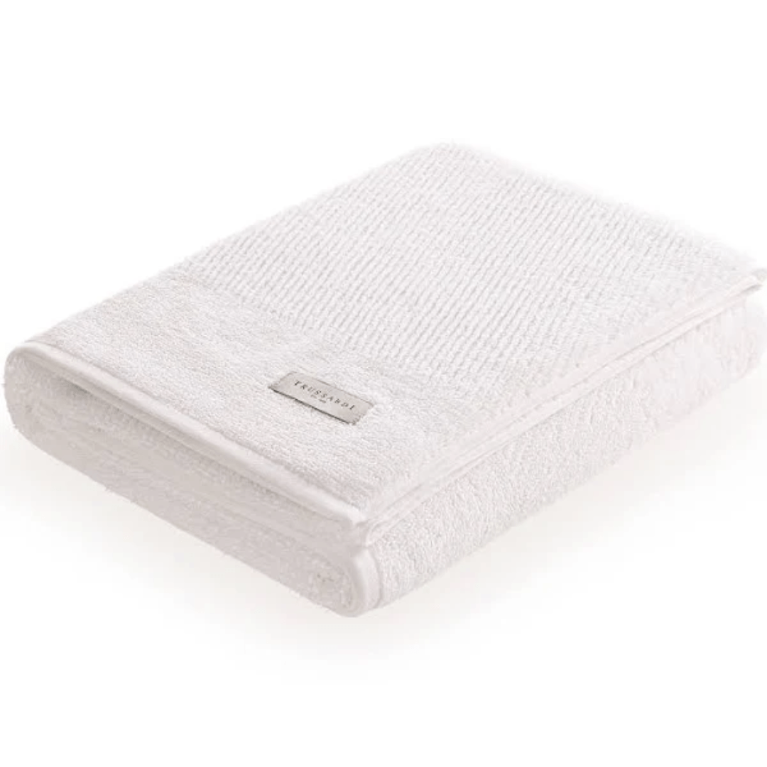 Toalha de Rosto Castelli em Algodão Branca 80cm x 48cm Trussardi - Ela Decora