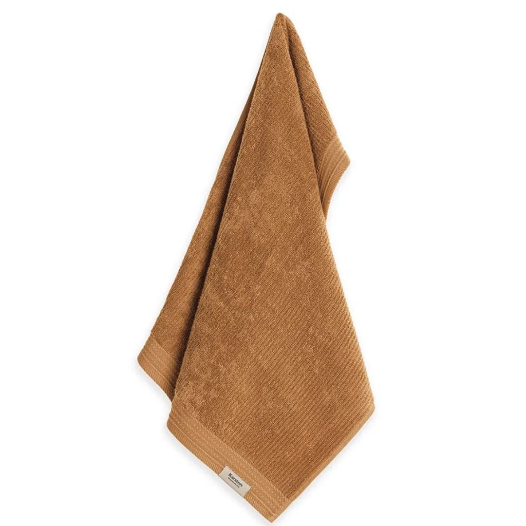 Toalha de Rosto Imperial em Algodão Marrom Avelã 80cm x 48cm Macio Karsten - Ela Decora