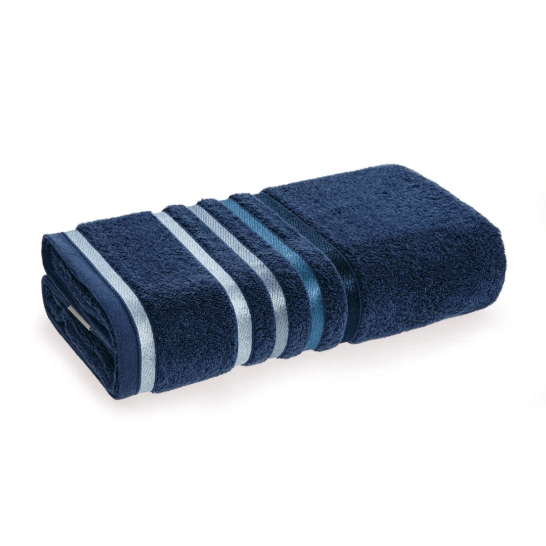 Toalha de Rosto Lumina em Algodão Azul Marinho 80cm x 48cm Karsten - Ela Decora
