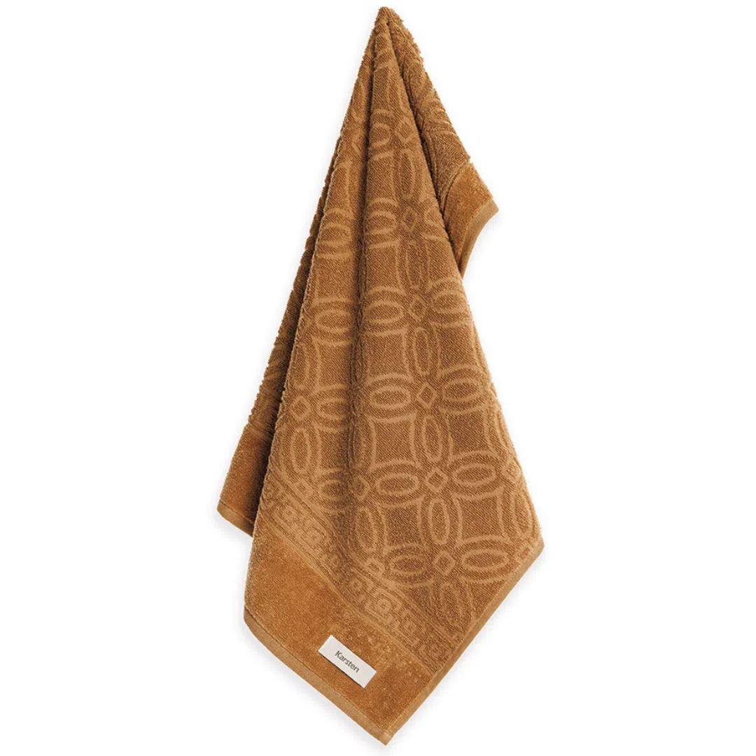 Toalha de Rosto Mitra em Algodão Marrom Avelã 80cm x 48cm Macio Karsten - Ela Decora