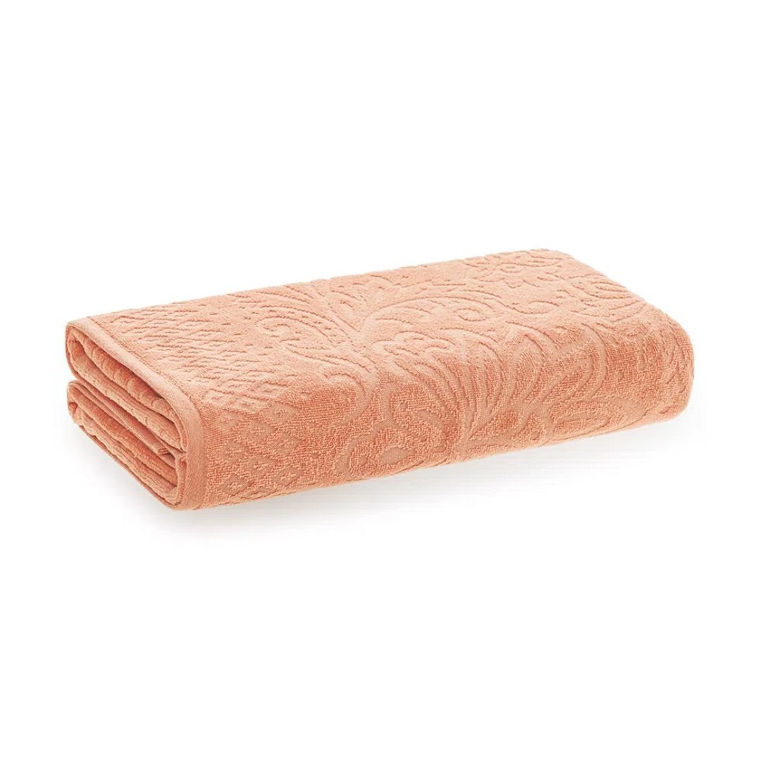 Toalha de Rosto Monique em Algodão Salmão 80cm x 48cm Macio Karsten - Ela Decora