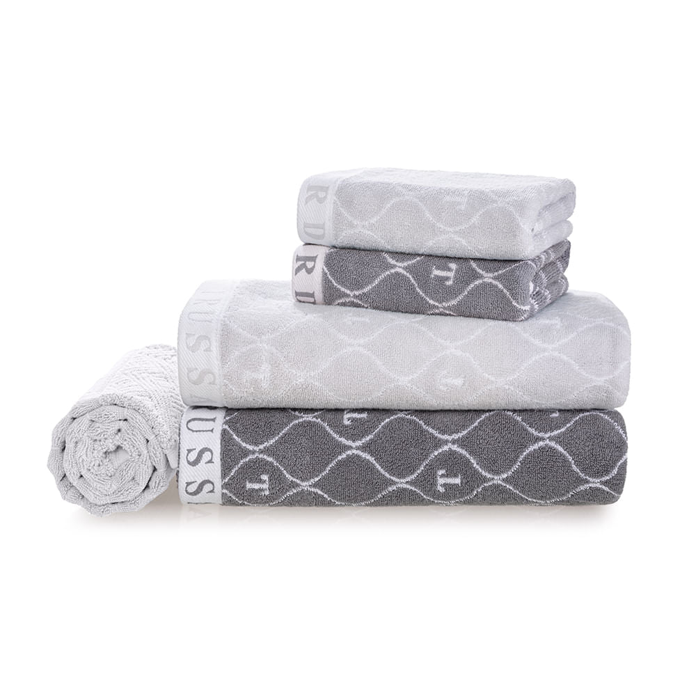 Toalha de Rosto Speciale em Algodão Gelo 90cm x 48cm Trussardi - Ela Decora