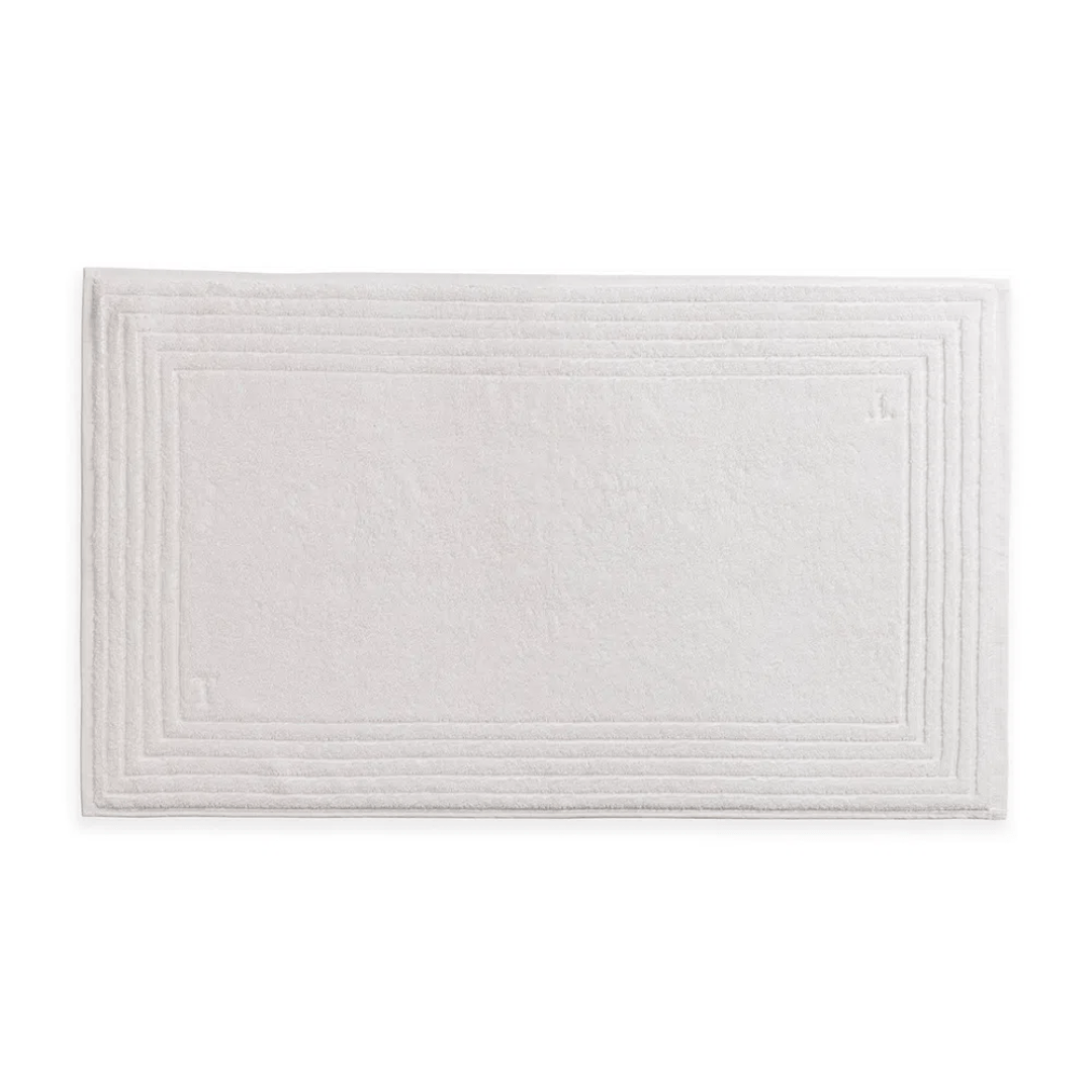 Toalha para Piso Tapete Banheiro Linee Branco 80cm x 48cm Trussardi - Ela Decora