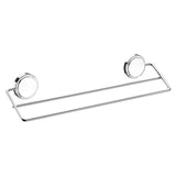 Toalheiro Duplo Banheiro Fixação por Adesivo Cromado 45cm - Ela Decora