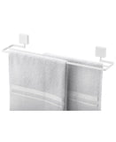 Toalheiro Duplo com Fixação Parafuso 45cm x 9,5 cm x 6 cm Branco Fosco - Ela Decora