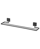 Toalheiro Duplo com Fixação Parafuso 45cm x 9,5 cm x 6 cm Preto Fosco - Ela Decora