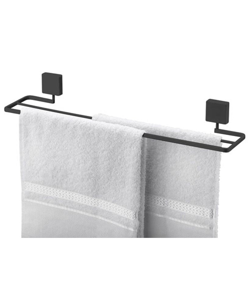 Toalheiro Duplo com Fixação Parafuso 45cm x 9,5 cm x 6 cm Preto Fosco - Ela Decora