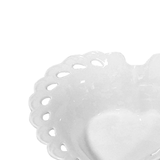 Travessa Bowl Coração em Porcelana Branca - 24,5 cm - Ela Decora
