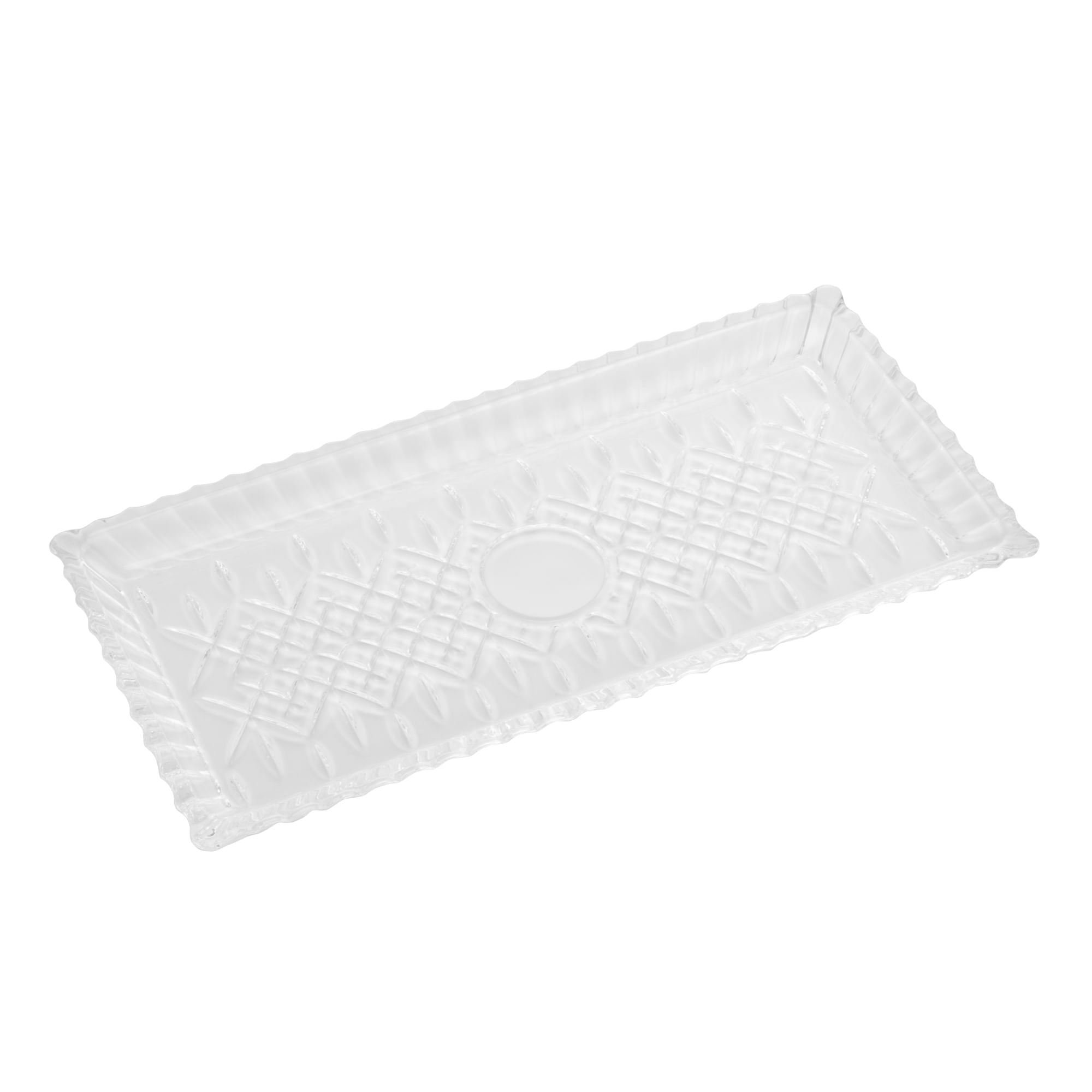 Travessa Cristal de Chumbo Retangular Lys 34cm - Ela Decora