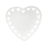 Travessa De Cerâmica Coração Branco - 23 x 22 cm - Ela Decora