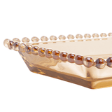 Travessa de Cristal de Chumbo Pearl Âmbar - 30 cm - Ela Decora