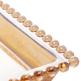Travessa de Cristal de Chumbo Pearl Âmbar - 30 cm - Ela Decora